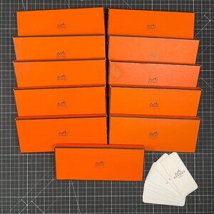 Hermès Orange Boxes - Authentic Glove Boxes - LOT of 11 - 10" x 4.5" x 0.75"